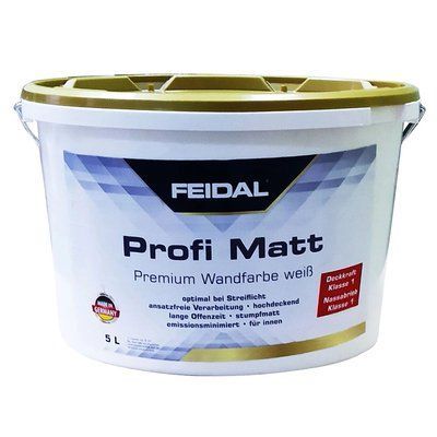 Feidal Profi Matt біла &ndash; надійна фарба для внутрішніх робіт з глибоким матовим ефектом 4003498007168 фото