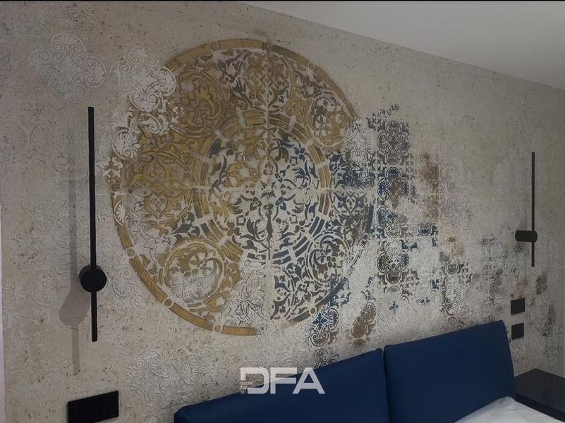Набор для декора стен под штукатурку и краску 3 Трафареты DFA (Квадратный узор 36 + Круглый узор 67) 0.3-1 мм (N00003) N00003 фото