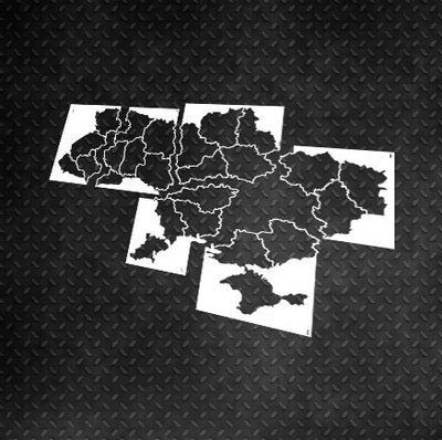Трафарет DFA Карта України із 6 частин, трафарет для шпаклівки та фарби 0,3-1мм (X00048) X00048 фото