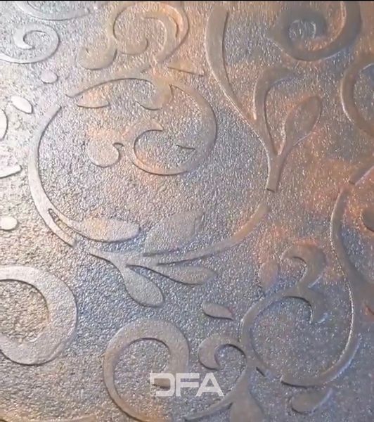 Трафарет для штукатурки та фарби DFA Східний візерунок 18 та декоративна штукатурка "Marmorino Maxi" 3 кг + в подарунок шпатель NT00002 фото