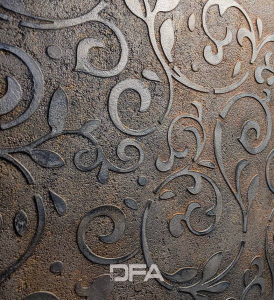 Трафарет для штукатурки та фарби DFA Східний візерунок 18 та декоративна штукатурка "Marmorino Maxi" 3 кг + в подарунок шпатель NT00002 фото