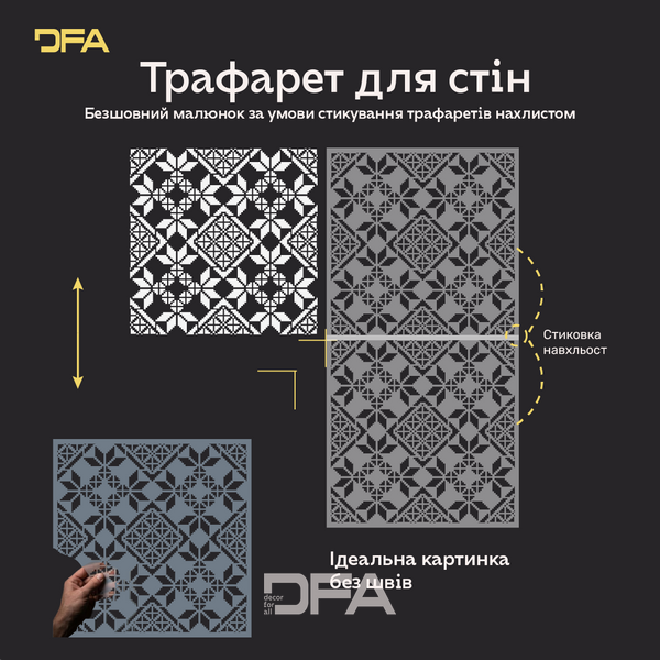 Трафарет DFA Вышиванка для штукатурки и краски 0.3-1мм (Z00007) Z00007 фото