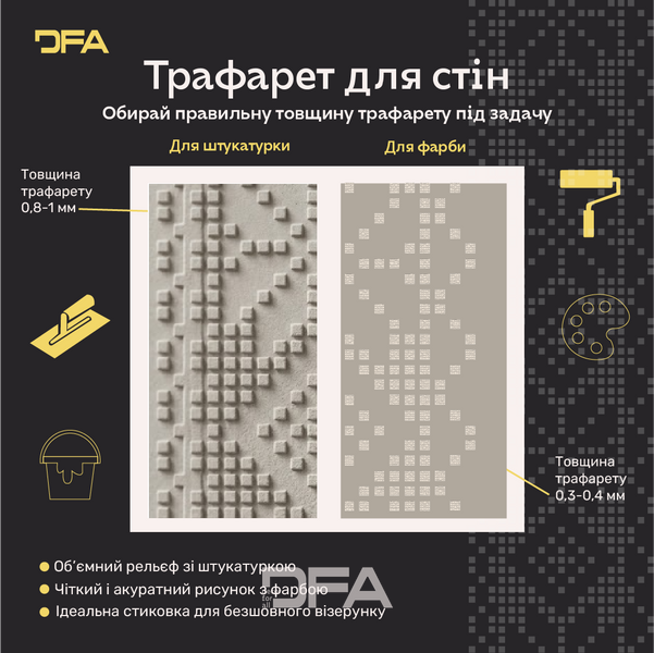 Трафарет DFA Вишиванка для штукатурки та фарби (Z00002) Z00002 фото