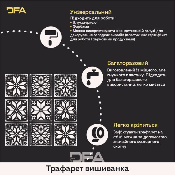 Трафарет DFA &laquo;Вишиванка&raquo;: Додайте душу та автентичну красу українських традицій 0.3-1 мм (Z00077) Z00077 фото