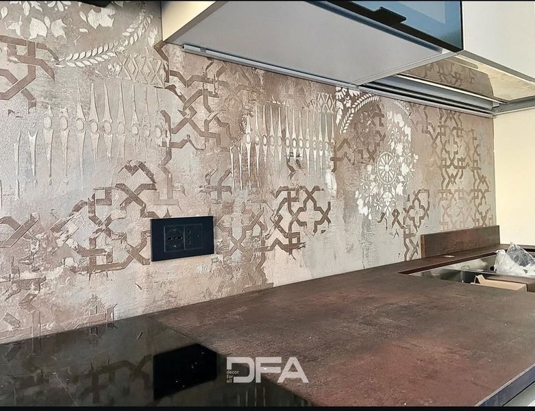 Декор стін набір трафаретів DFA (Квадратний 13 + Геометрія 15 + Геометрія 71) для штукатурки та фарби 0.3-1 мм (N00096) N00096 фото