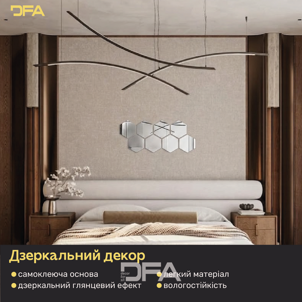 Зеркальный декор DFA Соты &ndash; визуальное расширение пространства и элегантность, 8 шт/16 шт (YA00027) YA00027-S фото