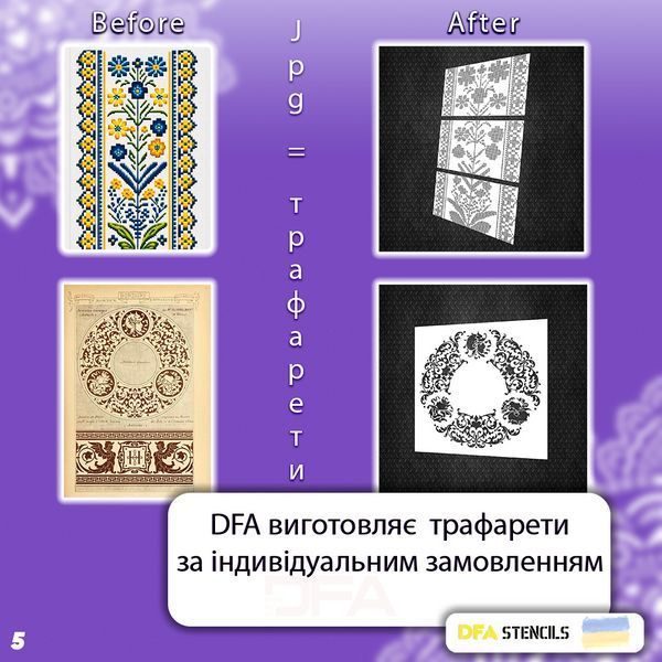 Трафарет для декору DFA квадратний візерунок, для шпаклівки і фарби, 0,3-1мм (K00018) K00018 фото
